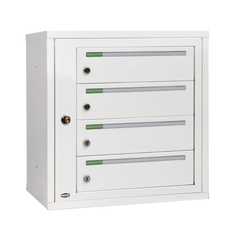 Ejendomsboks Classic Vandret 1x4 Rum, Renz (Renvit)