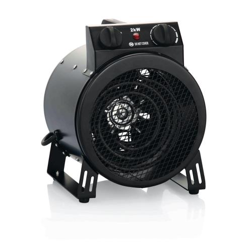 Heating Fan Round Blackline, 2KW, 230V, Thermo
