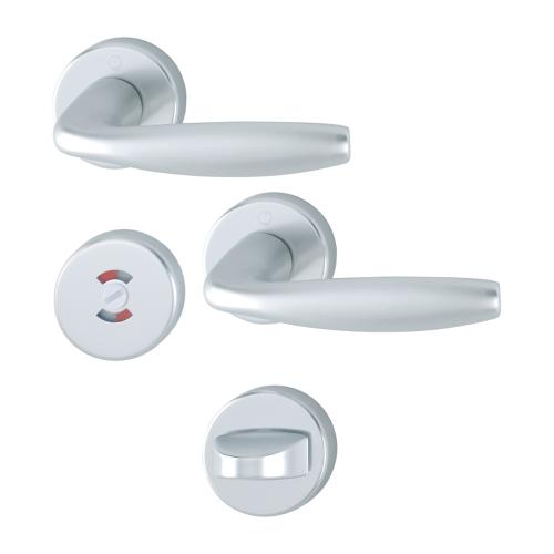 Door Handle New York WC F1 Aluminium Silver Coloured Hoppe