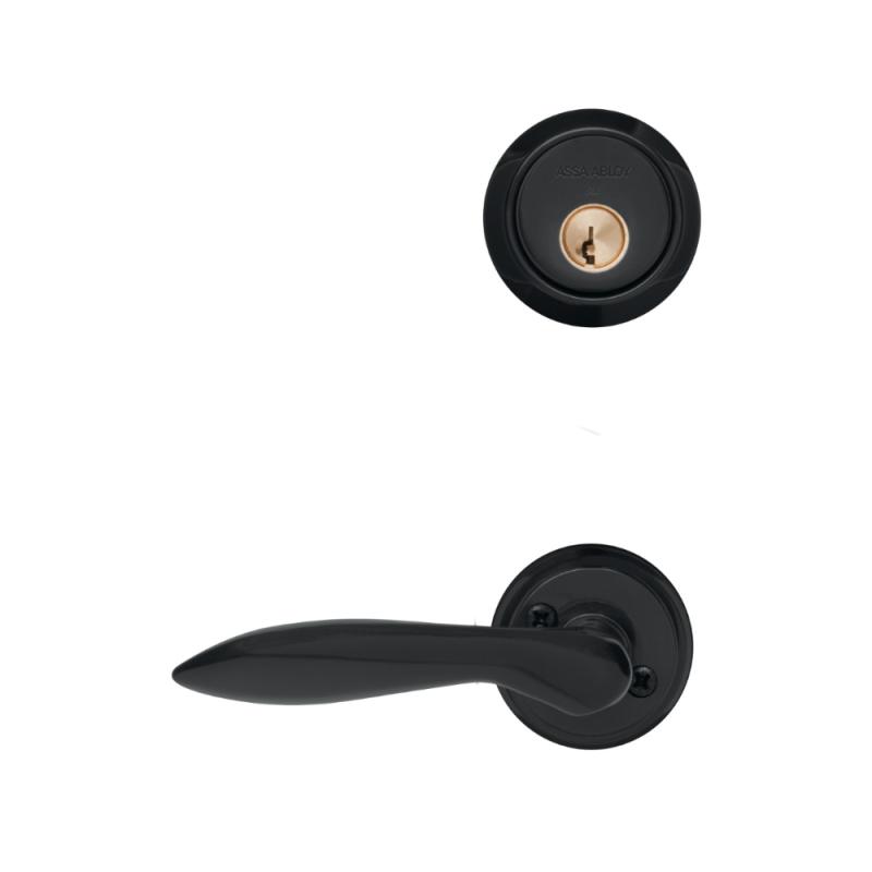 Behörssats, Sidoentre D12, Matt Svart, Mirus, Assa Abloy