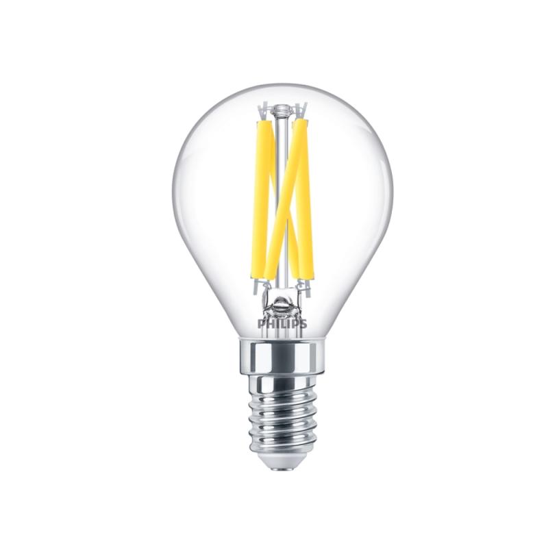 LED Lampe Globe 40W, E14, Dæmpbar, Varm Glød, 4stk, PHILIPS