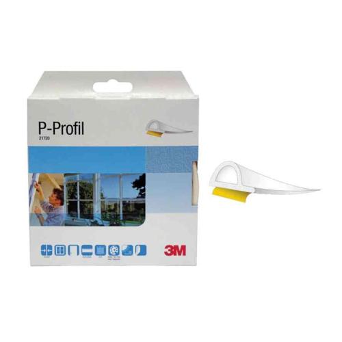Tätningslist P-Profil Självhäftande EPDM Gummi 9x5,5mm 24m Vit 3M