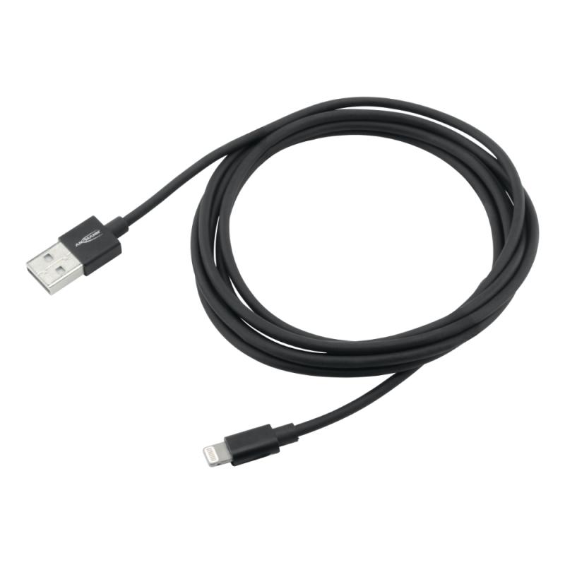 Ladekabel USB A Lightning 2m Sort Ansmann