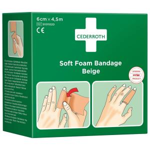 Soft Foam Bandage, 6cmx4,5m, Beige, 10st, Cederroth