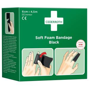 Soft Foam Bandage, 6cmx4,5m, Svart, 10st, Cederroth