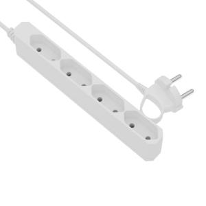 Strømskinne Europa 4-Vejs Euroslim 10A 2300W 230-250V IP20 Hvid Gelia