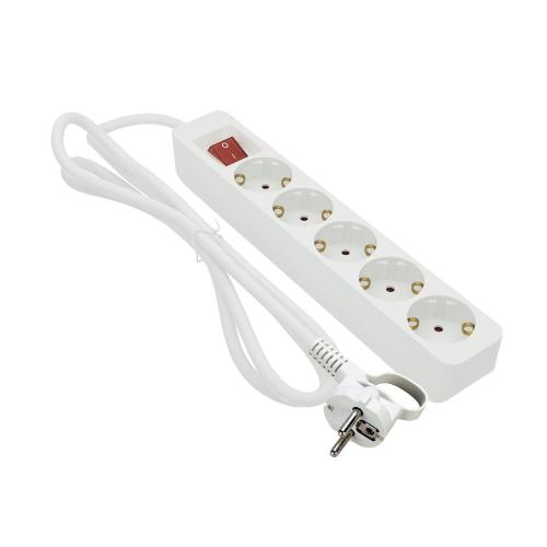 Grenuttag Med Brytare Jordat 5-Vägs 16A 3680W 230-250V IP20 Vit Gelia