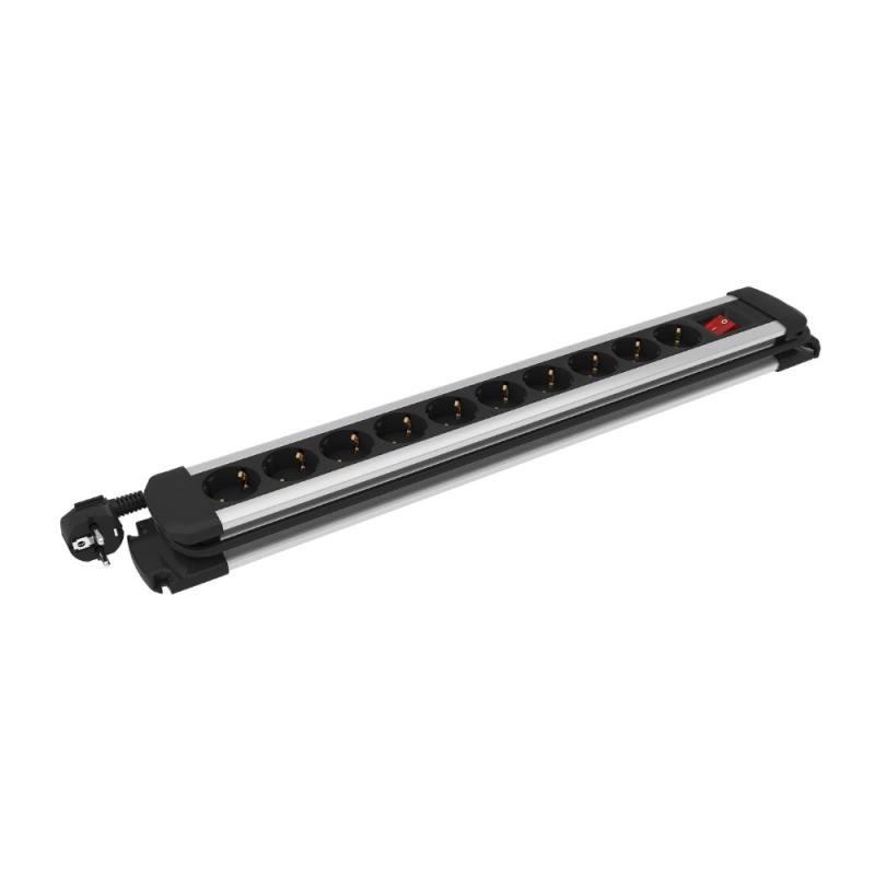 Strømskinne 10-Vejs Jordet Med Switch 16A 3680W 230-250V IP20 Gelia