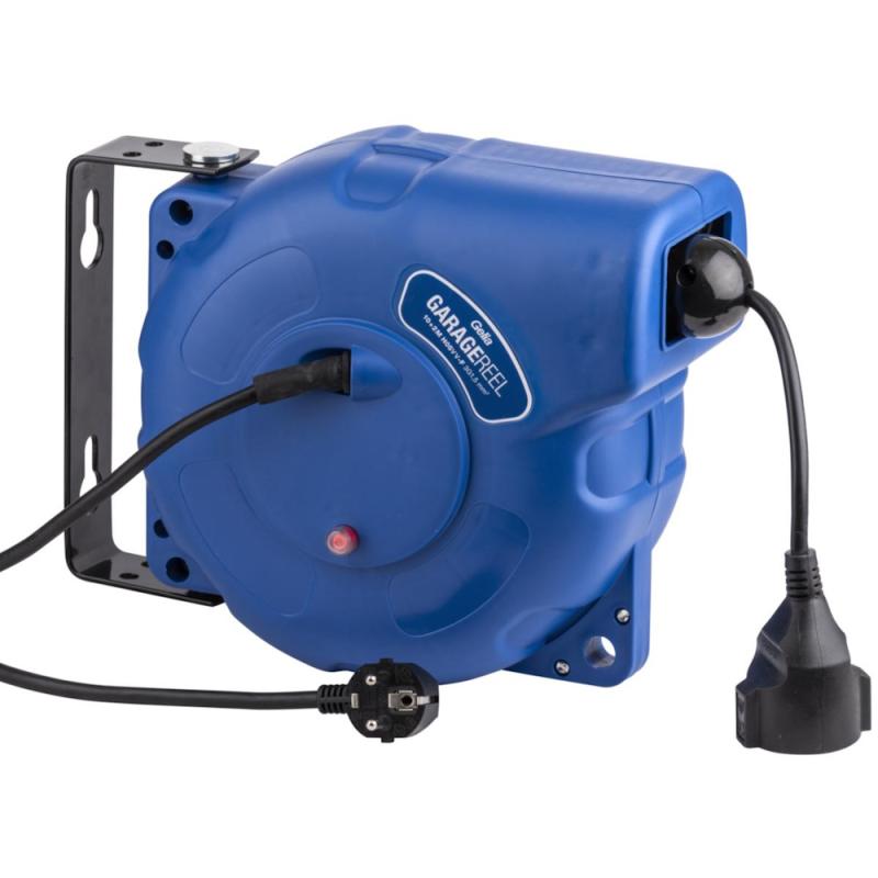 Kabeltromle H05VV-F Vægmontering Jordet 3G1,5mm² 2+10m IP20 Sort Gelia
