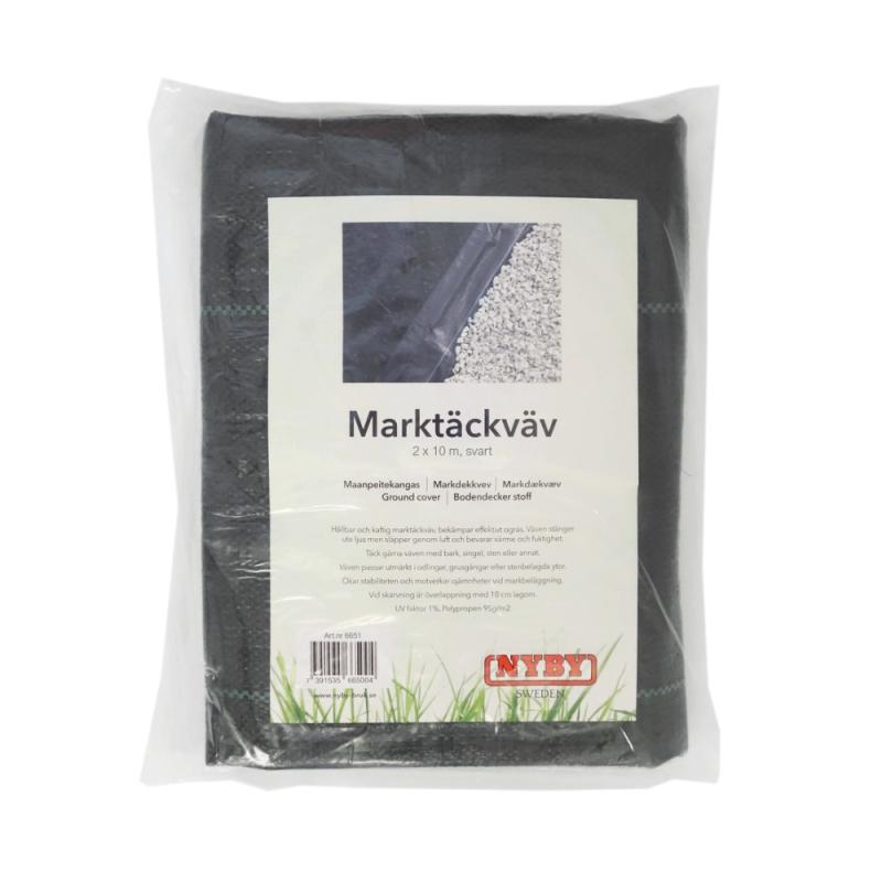 Marktäckväv, 2x10m, Svart, Nyby