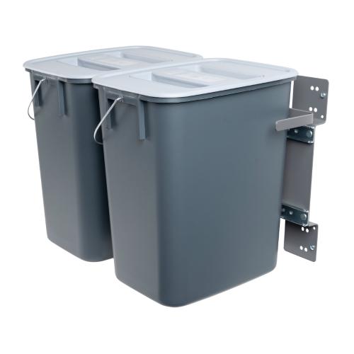 Sorteringssæt Med Væghængt Skinne, Antracitgrå, Nordiska Plast