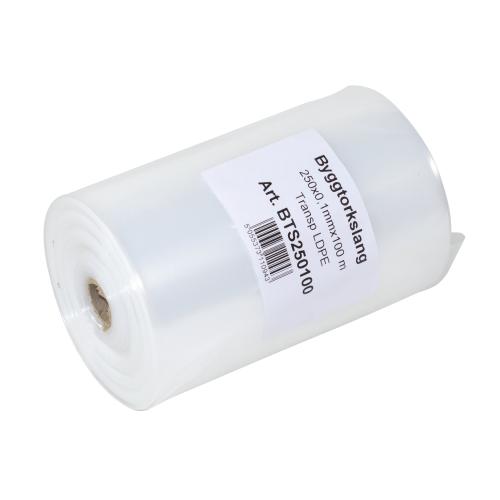 Byggetørreslange, 250mmx0,1mmx100m, Gennemsigtig, NPA-plast