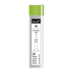 Reservstift Graphite H, 0,9mm, Svart, 10st, Pica