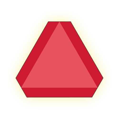 Skilt Langsomtkørende Køretøjer 410x360mm Aluminium Systemtext