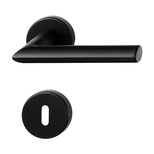 Indvendigt Dørhåndtag Swedoor Stockholm Med Nøgleskilt Sort