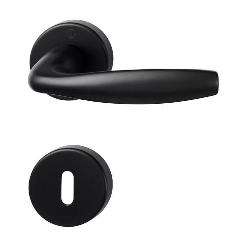 Indvendigt Dørhåndtag Swedoor New York Med Nøgleplade Sort