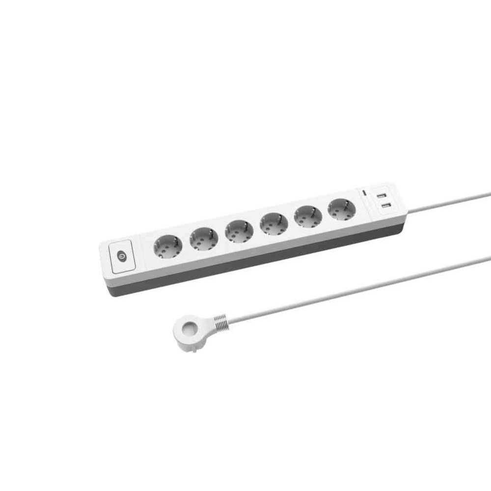 Strømskinne Mix 6 Jordet/12 Europæiske Stik USB A Med Skifte 16A 3680W 250V Gelia