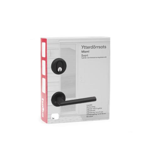 Fordørssæt Porto Sort, Habo 19836