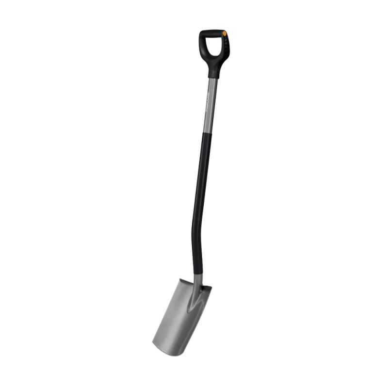 Spade Ergonomic Halvrund, 1250mm, Grå, Fiskars