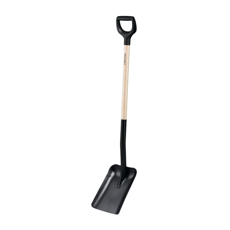 Skovl Massivt D-håndtag Træ, 1230mm, Fiskars
