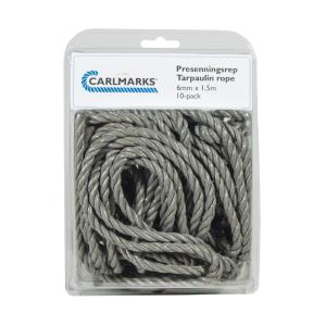 Tarpaulin Rope With Loop, 6mmx1.5m, Carlmarks