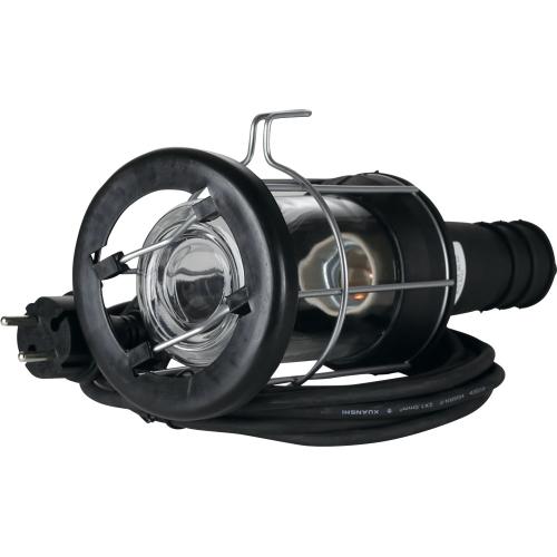 Håndlampe, skyllesikker 5m, IP44, E27, Sort, Amiga