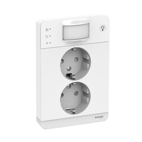 Vægstik Exxact 2-Vejs Med Lys 16A 250V IP21 Hvid Schneider Electric