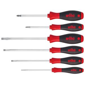 Screwdriver Set, 6-Parts, Slot Pozidriv, SoftFinish, Wiha