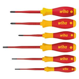 Screwdriver Set, Electrician SlimFix, 6-Part, SoftFinish, Wiha