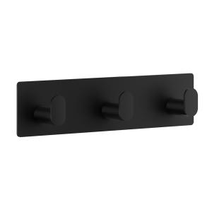 Triple Hook Self-Adhesive Black, Beslagsboden BB459