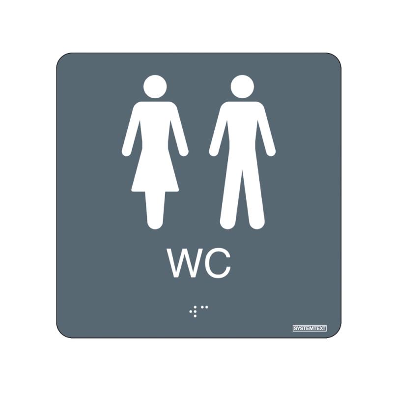Sign Taktil WC Kvinder/Mænd Grå Systemtekst