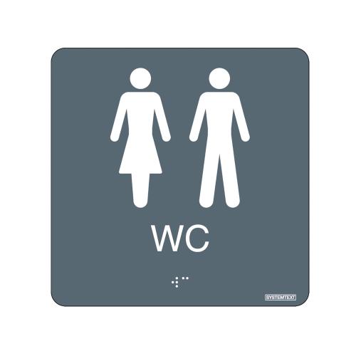 Sign Taktil WC Kvinder/Mænd Grå Systemtekst
