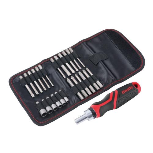 Bits Og Hylsesæt 26 Dele Med Spærretræk 6stk Onsite