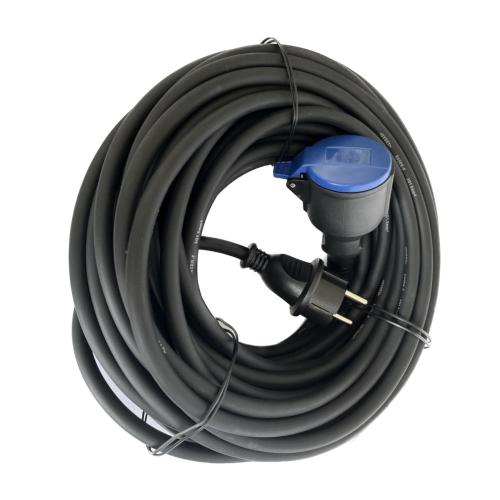 Forlængerledning H05RR-F Jordet Med Selvlukkende Låg 20m 16A 230V Sort Gelia