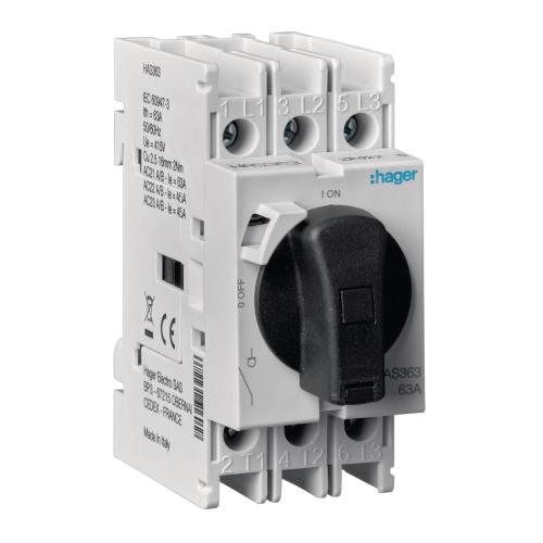 Hovedafbryder 3-Polet 63A IP20 Hager