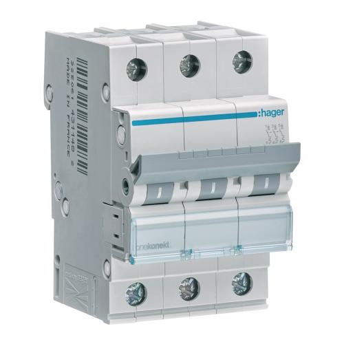 Dværgbryder 3-Polet Type C 6kA 16A IP20 Hager