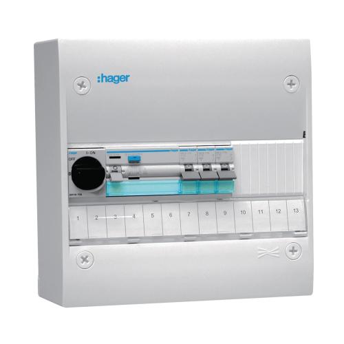 Normcentral Gamma Forhåndsmonteret 1x13 Moduler 63A IP30 Hager