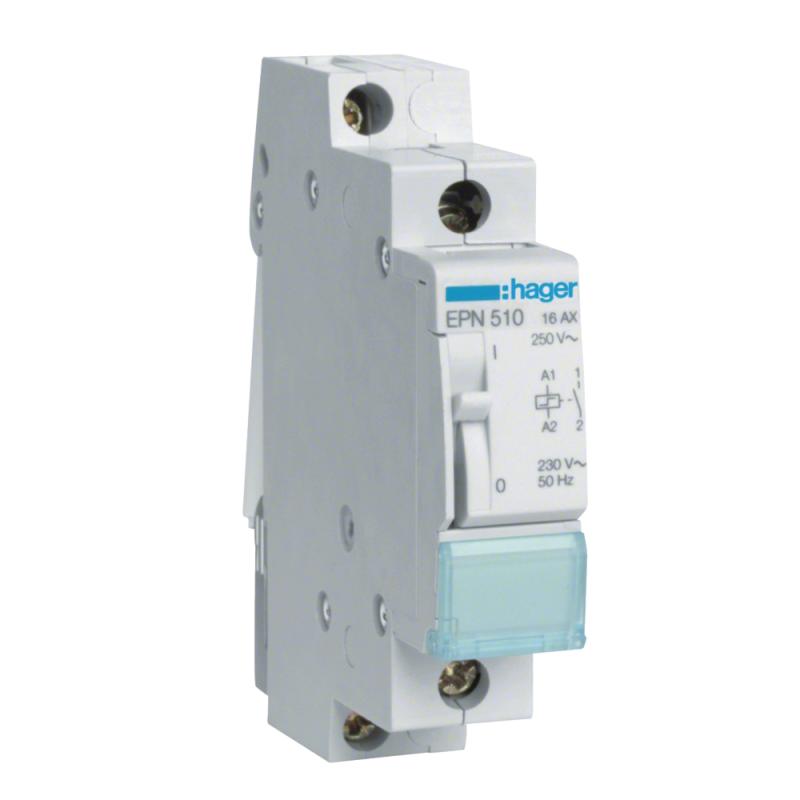 Impulsrelæ Med Én Lukkekontakt 16A AC-7a Spole 230V 1Modul Hager