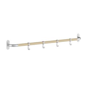 Hook Strip Horizontal 4 Hooks Gray And Blonde Wood, Beslagsboden B1700