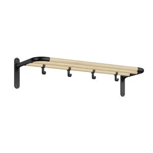 Multi Functional Shelf Matte Black And Blonde Wood, Beslagsboden BB1701