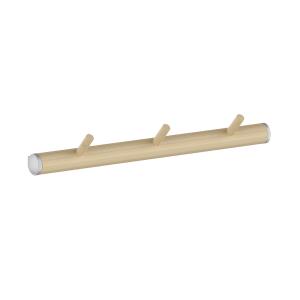 Hook Strip Horizontal 3 Hooks Blond Wood And Grey, Beslagsboden B1703