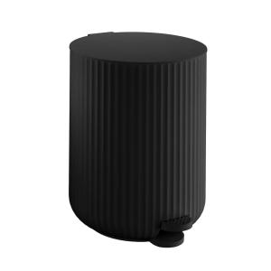 Pedalspand Rillet 4 Liter Mat Sort Beslagsboden BB564