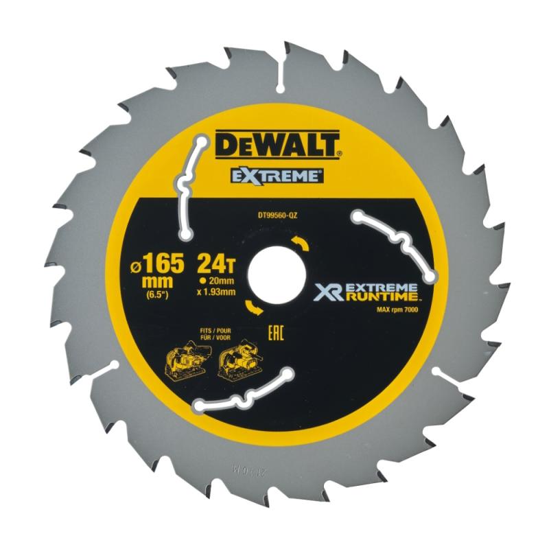 Cirkelsågkling XR 165x20mm 24T 1,76mm Dewalt