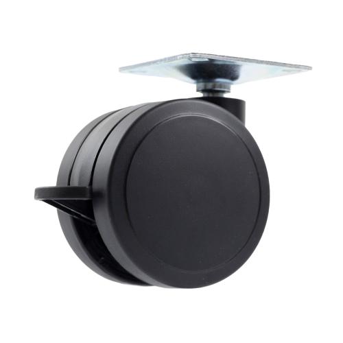 Dubbelhjul Med Broms och Platta 1175 Svart Habo 30611