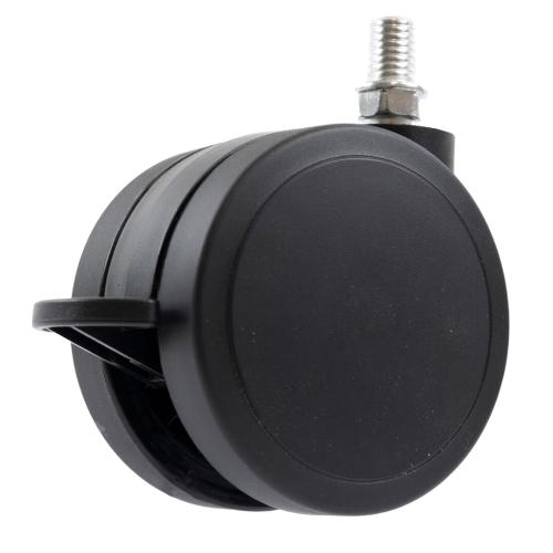 Dobbelthjul Med Bremse Og Gevindstift 1175 Sort Habo 30612