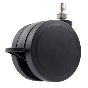 Dubbelhjul Med Broms Och Gängtapp 1175 Svart Habo 30612