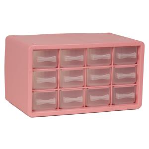 Assortment Cabinet 12-Compartment Pink Raaco