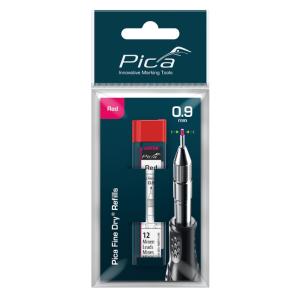 Reservstift Fine Dry 0,9mm Röd 10st Pica