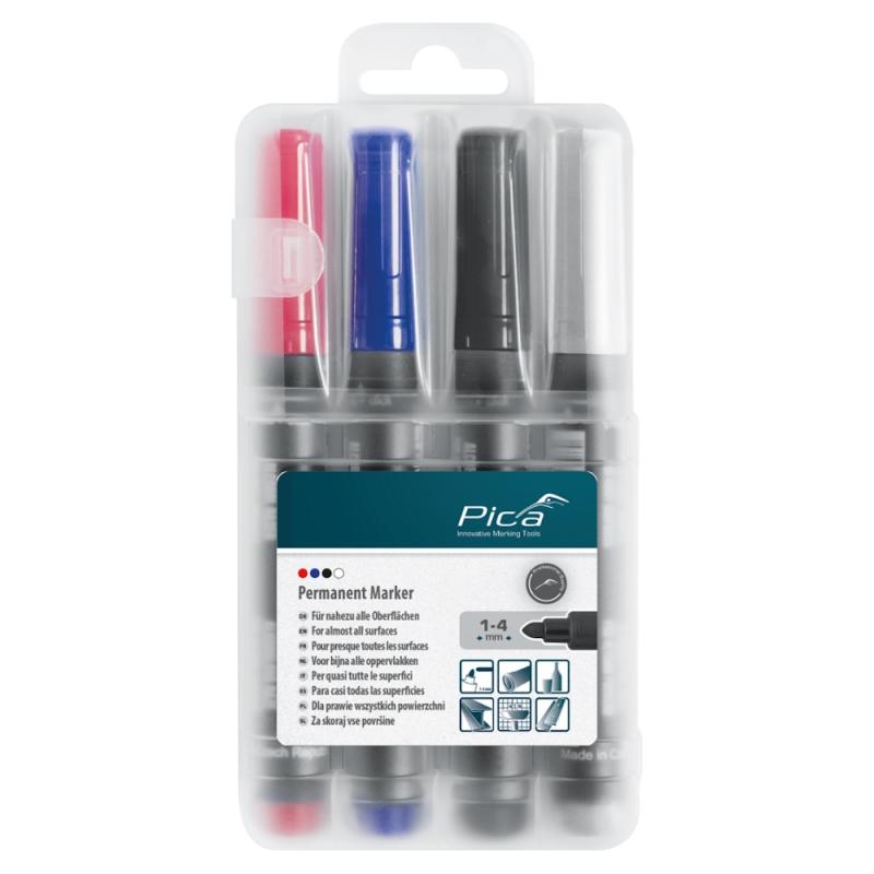 Mærkepen 1-4mm 4 Farver 10stk Pica
