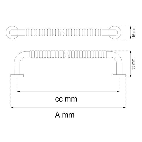 Køkkengreb Vera C/C 128mm 2stk Habo
